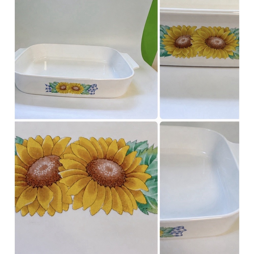 VTG CorningWare Sunsation Large Lasagna Pan Casserole Dish Grandmacore Sunflower